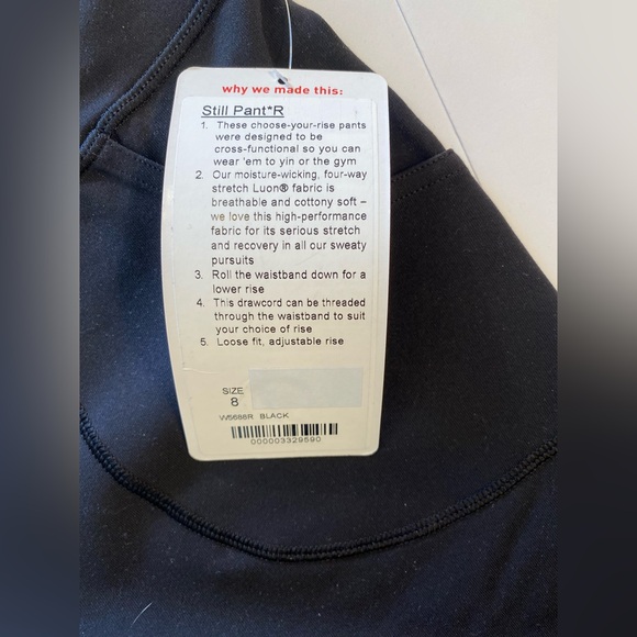 Lululemon Still Pants  Black  8 Regular length  NWT - Picture 13 of 15